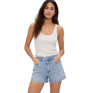 Madewell Emmett Shorts High Rise Light Wash Denim Blue Size 25